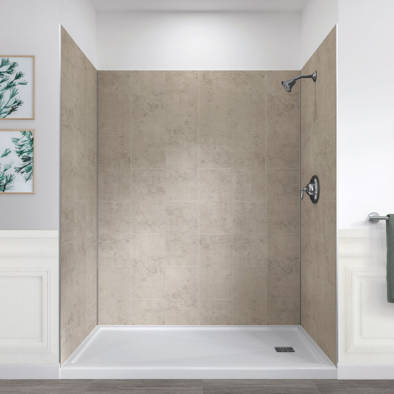 Hazelwood Home Jetcoat™ 78" x 60" x 32" Five Panel Shower Wall